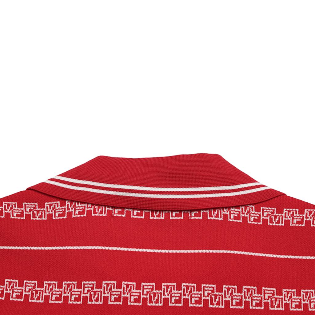 FILA Golf Series Fashion Simple Classic Personality Retro Trend Sports Leisure Comfortable Versatile Striped Knit Short Sleeve A11W615415FRD