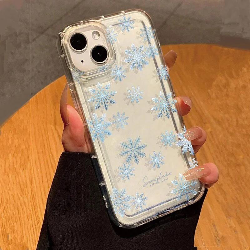 Winter Beauty Snowflake Soft Case for Redmi Note 12 11 10 13 Pro Plus 5G 13C 12C 11S 10S 12S 4G Air Cushion Back Cover