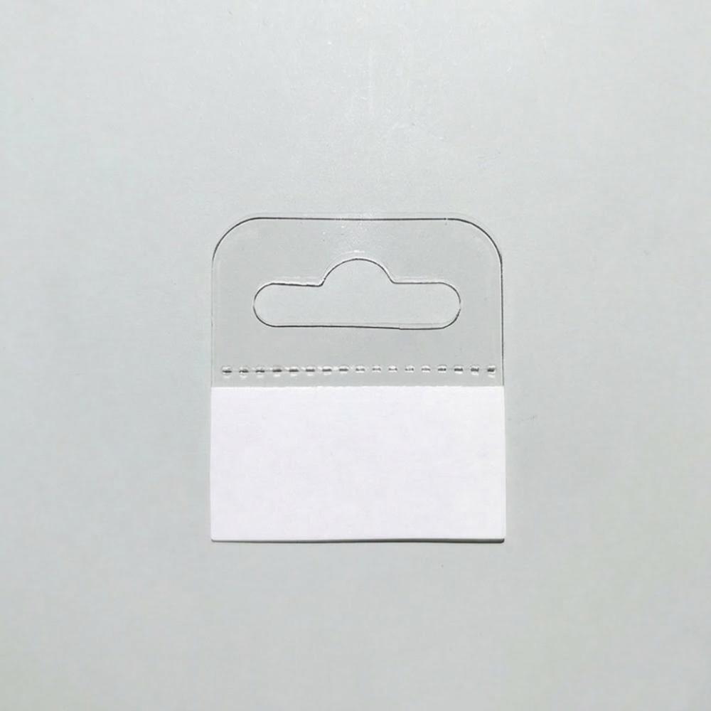 100PCS Self-Adhesive Plastic Hanging Tags PET Plastic Store Retail Hang Tabs Retail Display
