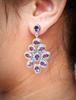 Garnet Statement Earrings: 925 Sterling Silver Dangle Earrings