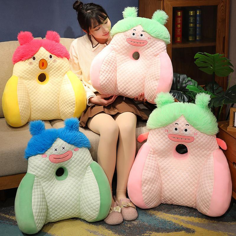 Dopamine Ugly Doll Bedside Pillow With Breathable Mesh For Office And Student Use