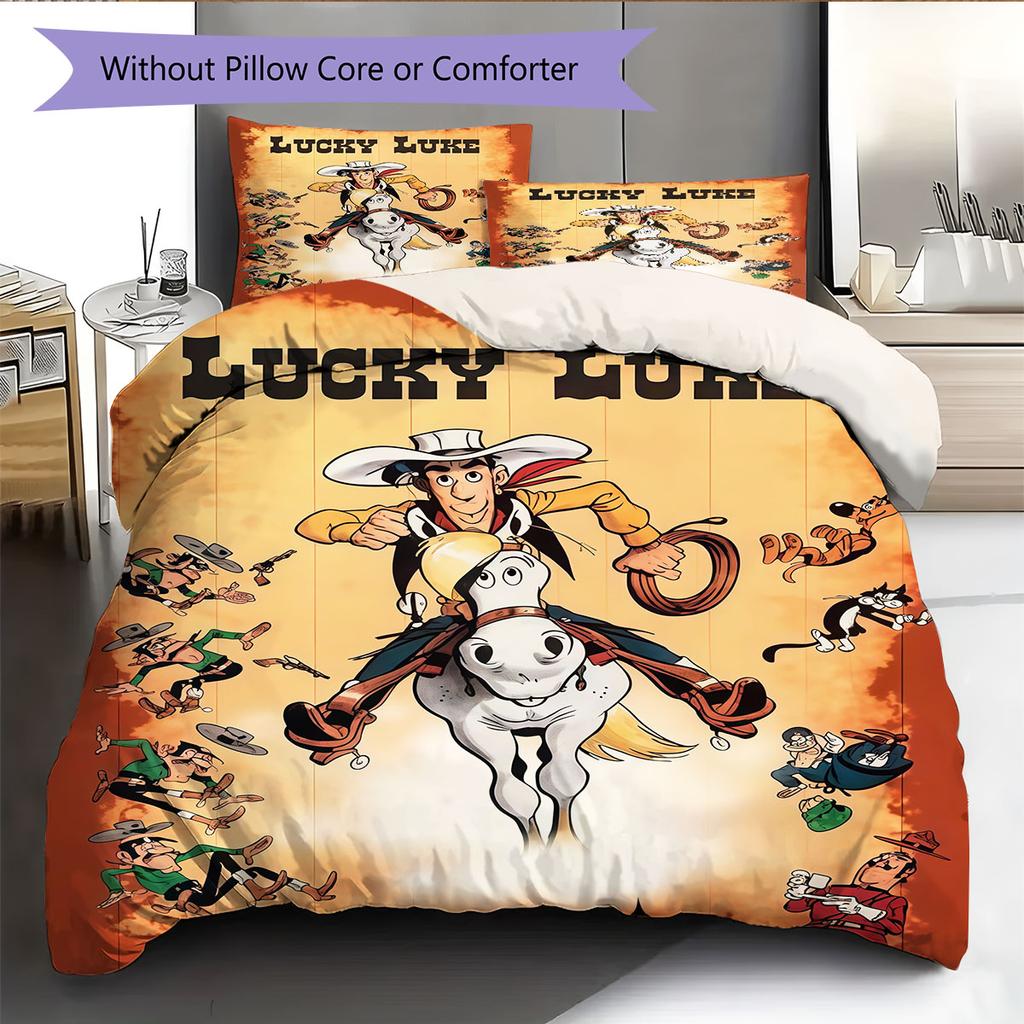 Lucky Luke Pride Bedding Quilt Set Quilt Cover Pillowcase Home Decoration Birthday Gift (1 * duvet cover + 2 * pillowcase, without core)