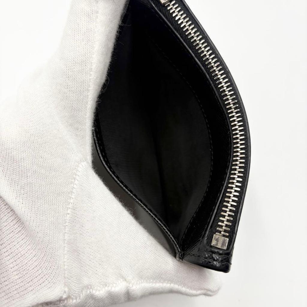Used PRADA Saffiano Fragment Case Triangle Logo Black