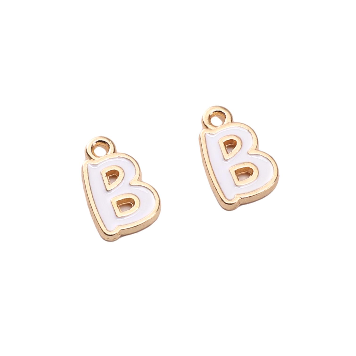 

Сплав Подвеска-шарм с буквой, покрытая капельной эмалью, Подвеска для изготовления ювелирных изделий, Аксессуары, Сделай сам, Серьги, Ожерелье, Браслет B 8×12mm 2pcs