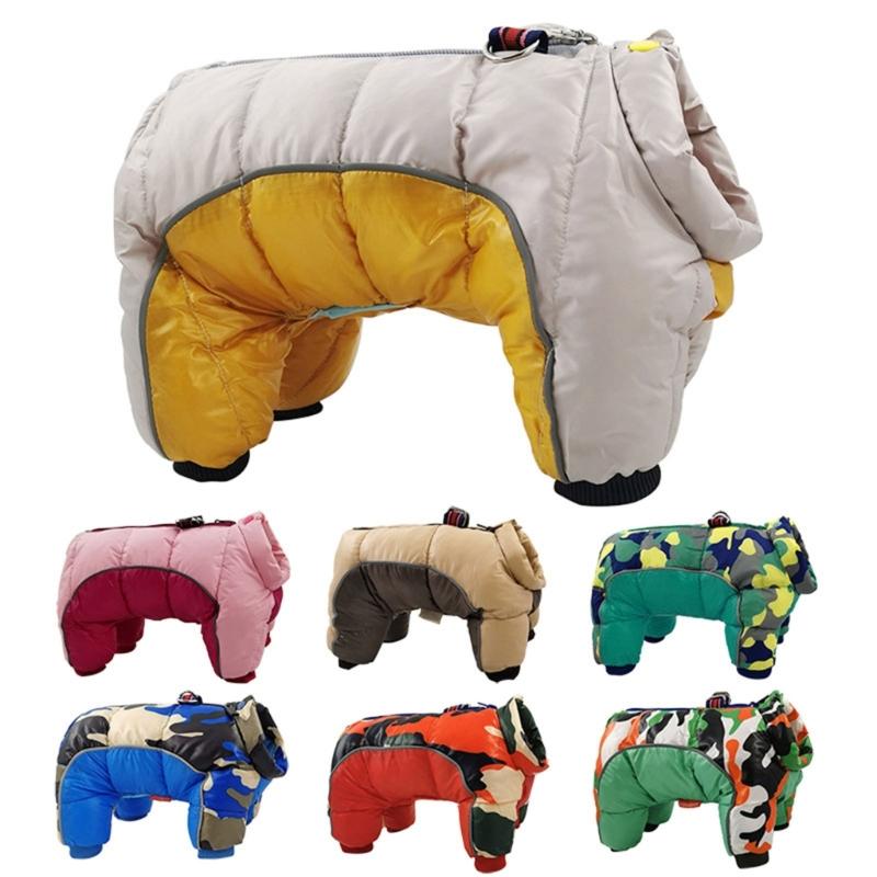 Dog Winter Clothes Warm Cotton Camouflage Jackets with TractionHook Puppy Jumpsuits Skiing Hiking Thick Pet Clothing