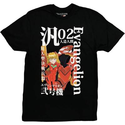 Neon Genesis Evangelion_ Asuka and Evangelion Unit-02 T-Shirt - Officially Licensed