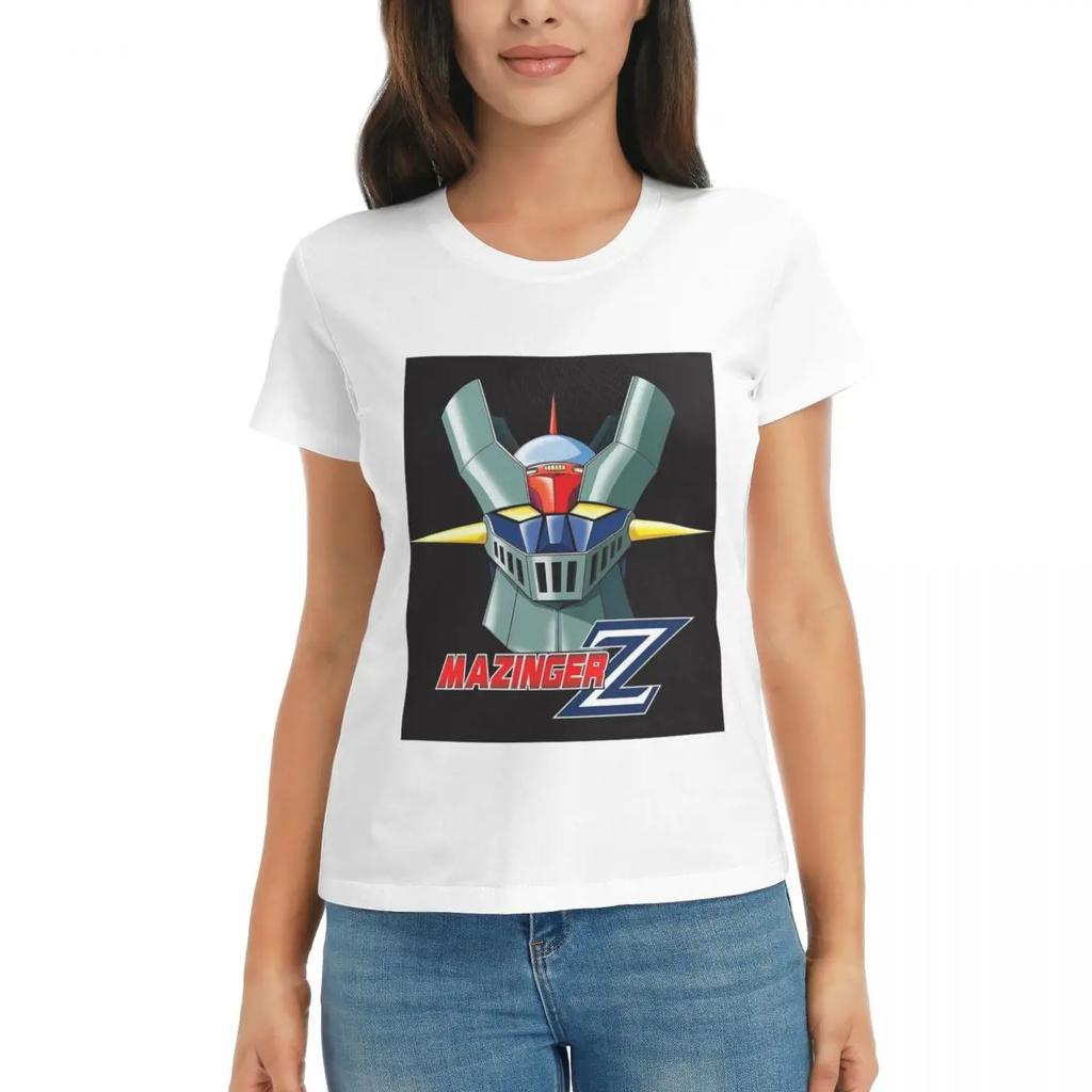 Women TShirt Mazinger Z Goldorak Actarus Grendizer Mask Summer Short Sleeve Tees Crew Neck T Shirts Clothes Tops Streetwear