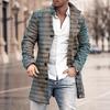Men's Woolen Mid-Length Digital Print Coat - Autumn/Winter Collection