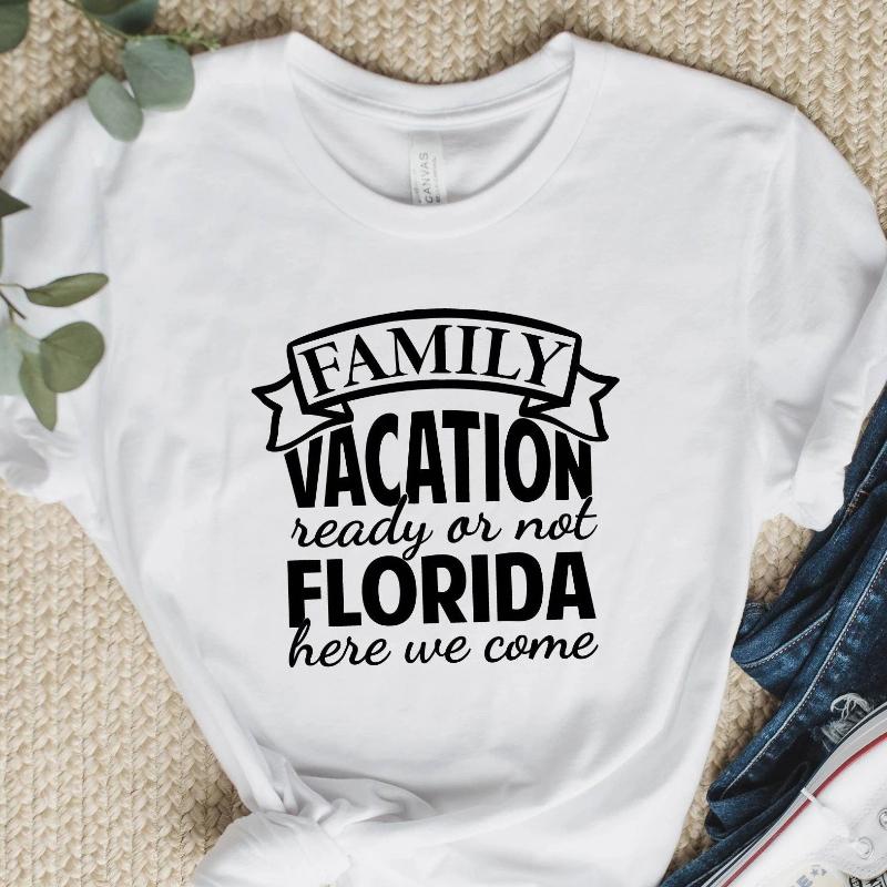 Floridan Family Vacation Shirts Summer Vacation Women T Shirts Cotton Tops