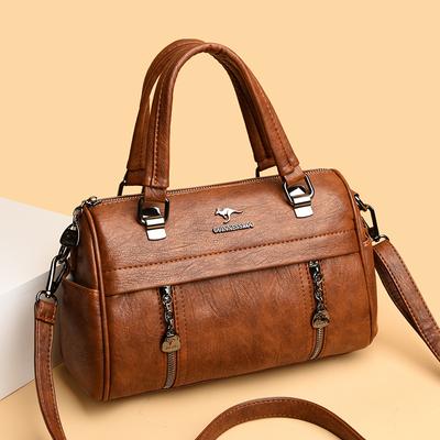 Damen Leder Umhängetasche mit großer Kapazität Monochromatische Taschen Große Tasche Freizeittaschen
