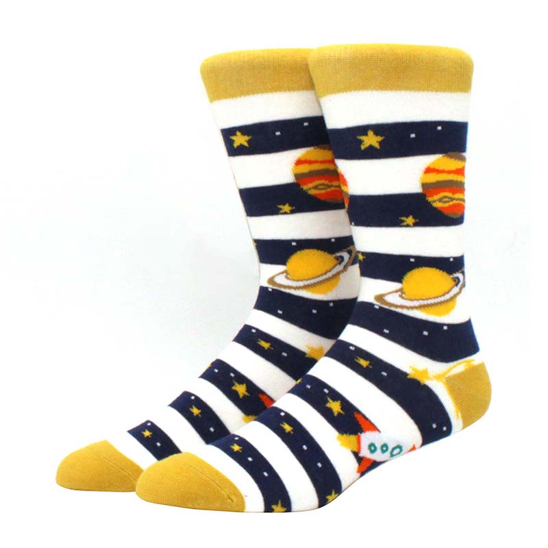 Men's hip hop flower socks skateboard multi-color cartoon pattern funny mid cut women's socks