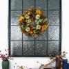 Harvest Festivals Faux Pumpkin Wreath Elegant Fall Flower Wreath Artificial Flower Decoration for Wall or Window