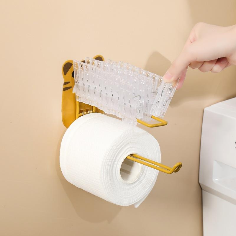 Cartoon Hanger Storage Rack Hook For Clip Free Punching Wall-Mounted Racks Multifunctional Balcony Organizer Storage Rack