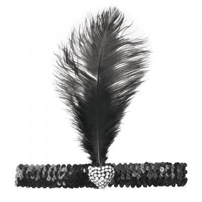 Unisex Adults Crystal Heart Flapper Headband