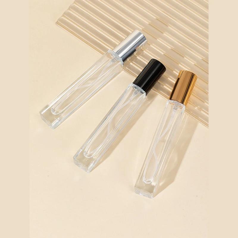 6 Stück/Set luxuriöser 10 ml Glas-Parfümspray - nachfüllbare transparente Sprühflasche - ideal für Reisen und Duftliebhaber
