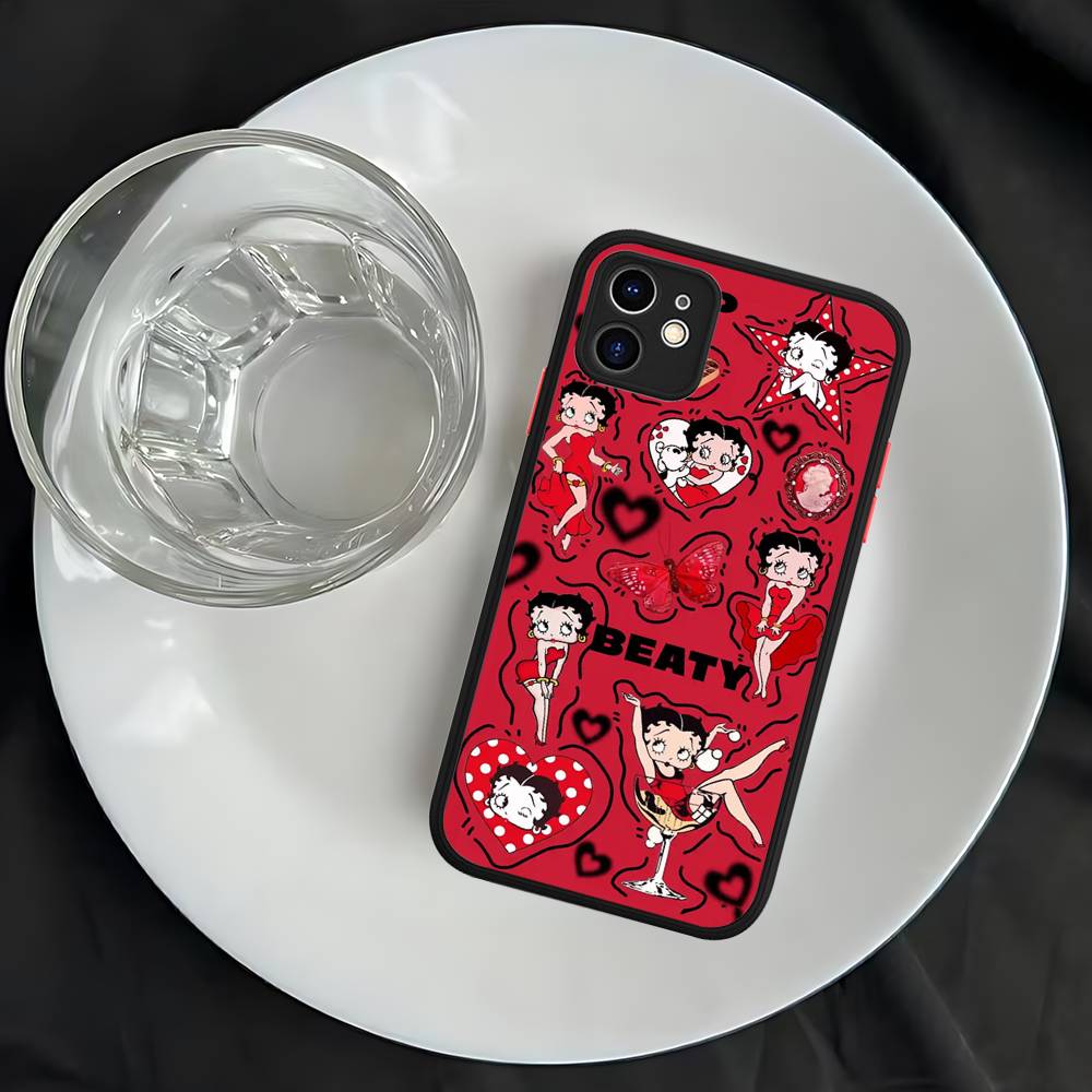 B-Betty Cute B-Boop Phone Case For iPhone 11 12 13 14 15 16 Pro Plus X XS MAX Matte Bumper Shockproof Cover