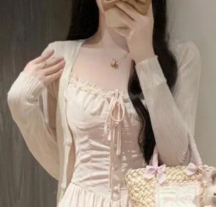 

French sexy pink lace suspender dress women s summer waist cake dress a word skirt holiday style dress S