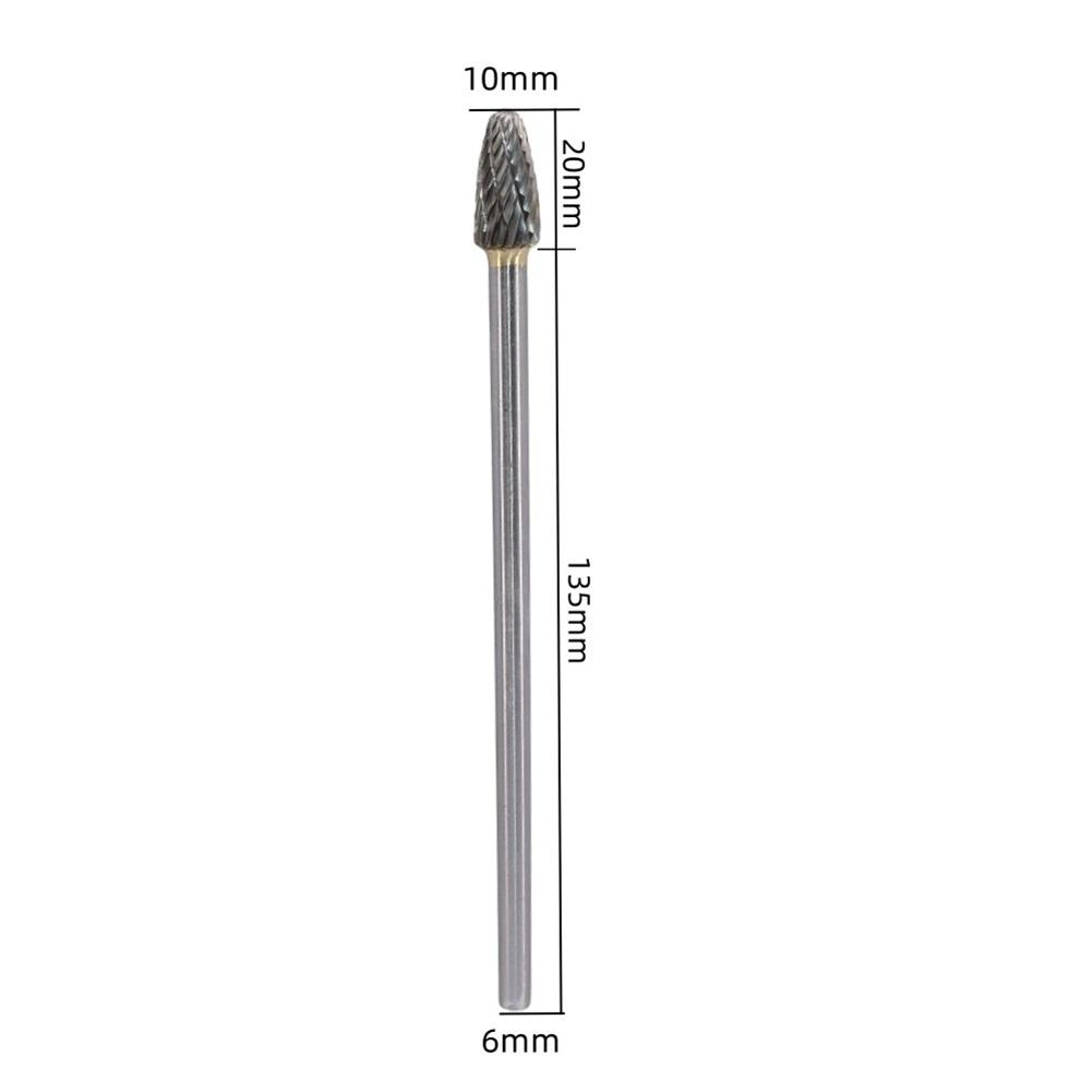 High Performance Long Reach Carbide Rotary Burr Double Cut CNC Bit 6mm Shank