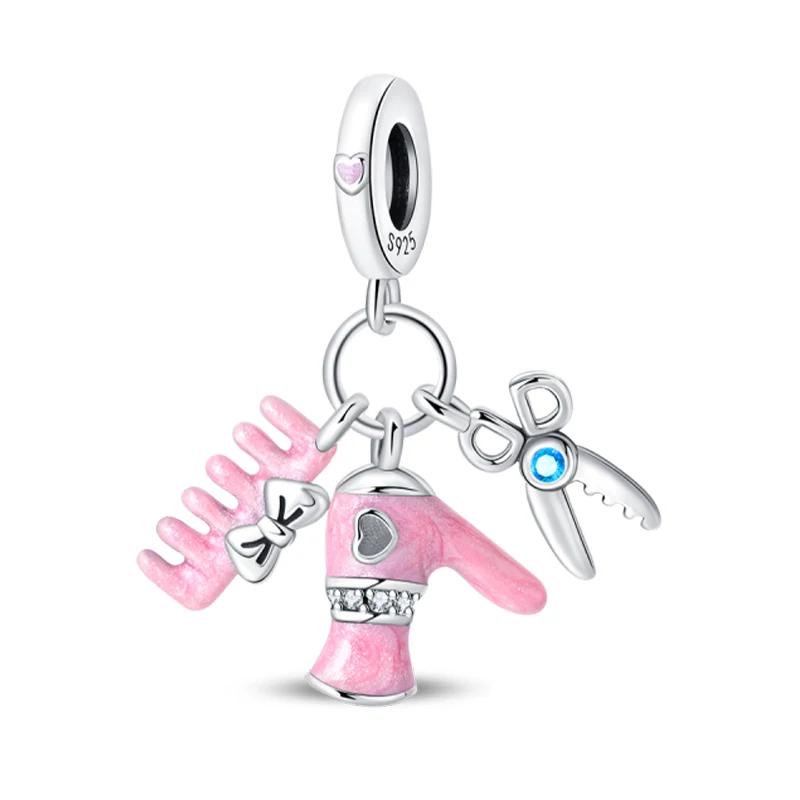 Creative Family Life Series Sewing Machine Weaving Alarm Clock Hair Dryer Charms Beads Fit Diy Bracelets Copper