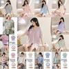 Womens Summer Sleep Suit With Round Neck Short Sleeve Top And Shorts For Relaxed Lounge Wear