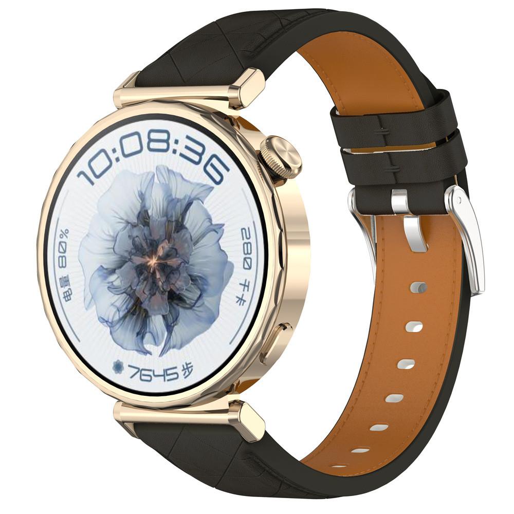 

18 мм кожаный ремешок для Huawei Watch GT5 Pro 42 мм GT5 Gt4 41 мм / Garmin Venu 3S 2s Forerunner 265S 255s браслет аксессуары 18mm чёрный