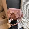 Trendy Niche Design New Messenger Bag Matte PU Underarm Bag Pleated Bow Cute Shoulder Bag Messenger Bag