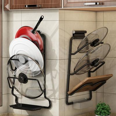 Pot Lid Rack, Non Perforated Wall Mounted Kitchen Storage Rack, Large Vegetable Board Holder, Household Storage Multi-layer Cutting Board Rack
