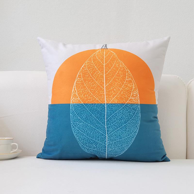 

Nordic Ins Style Pillowcase Macaron Color Modern Simple Orange Sofa Car Cushion Cover Cushion Cover Pillowcase 45 * 45Com double-sided pillowcase
