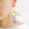 Summer Small Fresh Fabric Leaf Ear Hook, Sweet Little Fragrant Wind Earrings Crystal Fringed Lily Of The Valley Earrings