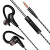 S760 Wired In Ear Waterproof Earphones Ear Hook Earbuds Stereo Super Bass Headphones Sport Headset with Mic Black