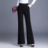Women's Black Slim-Fit High-Waist Micro Flare Pants - Versatile Petite Spring/Autumn 2026 Style
