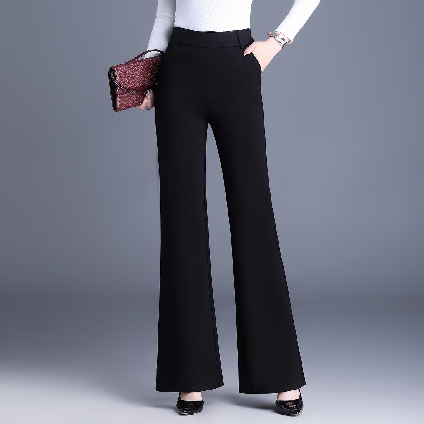 

Women s Black Slim-Fit High-Waist Micro Flare Pants - Versatile Petite Spring/Autumn 2026 Style 3XL/31 [135-145 lbs]