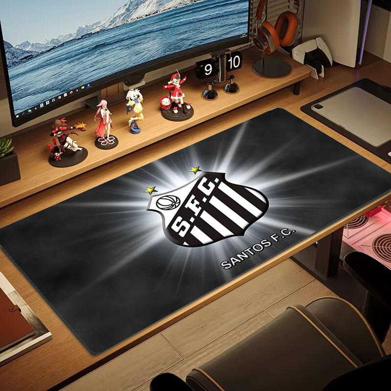 Santos FC Logo Color Mouse Pad Large Gaming Table Cushion Non-slip Laptop Tablet Big Mousepad XXL Mat Mini PC Playmat With Lock Edge