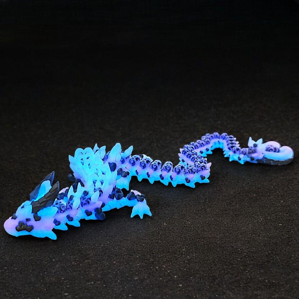 Chinese Dragon 3D Printed Dragon Simulated Eye 3D Articulated Dragon Toys  Kid Gift