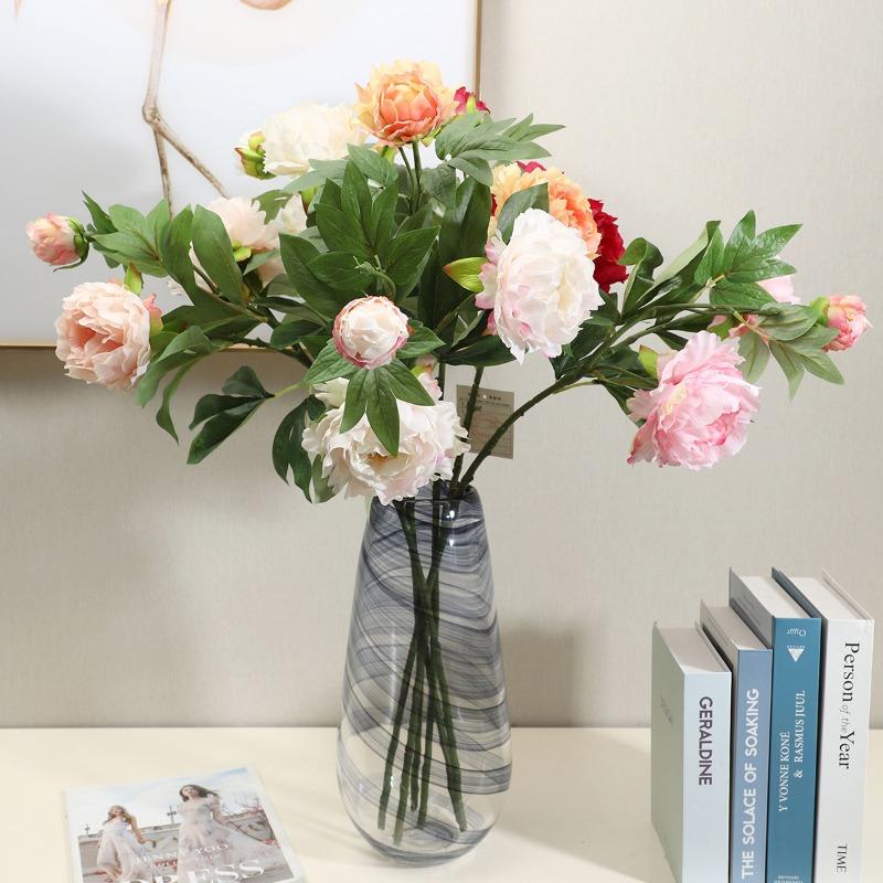 Pivoňka Květina Umělé Kytice pro Domácí Stolní Aranžmá Umělé Květiny pro Dekoraci Obývacího Pokoje
