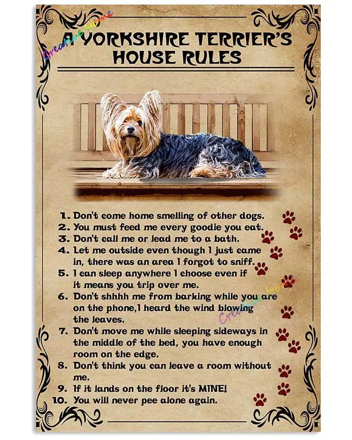 Yorkshire Terrier Dog I Am Your Friend Your Partner Your Yorkie Tin Sign Art Metal Wall Decor Wall Panel Vintage Plaque 20x30cm