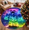 Gamer Pattern Round Rug, Indoor/Outdoor Mat, for Picnic, Gameroom, Bedroom, Office, Living Room, Home Decor Carpet, Birthday Gift