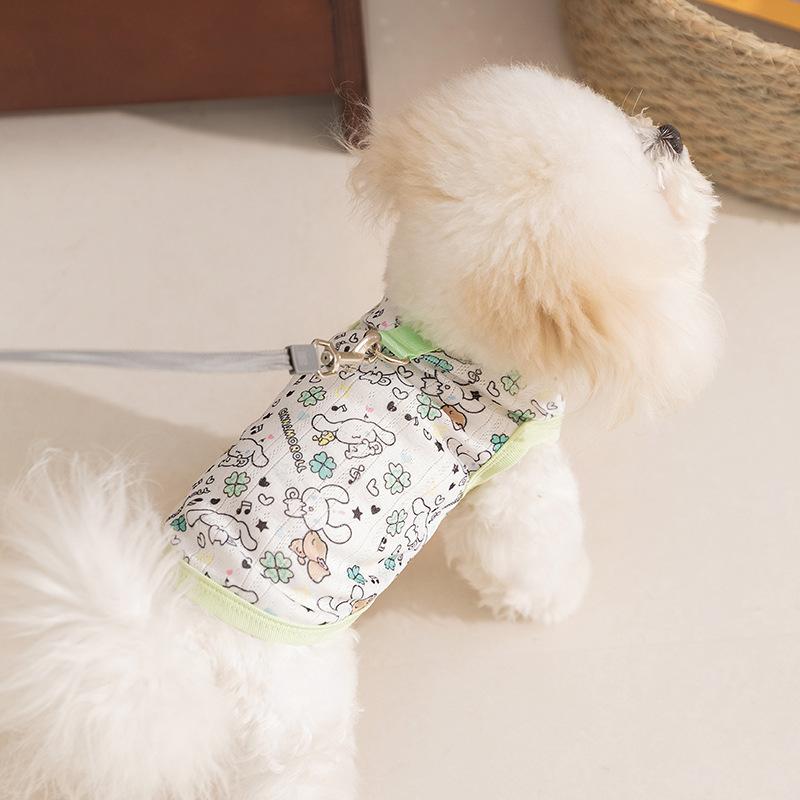 Genuine Big-eared Dog Dog Mesh Vest Spring and Summer Breathable Thin Suspender Teddy Bear Puppy Pet Clothes