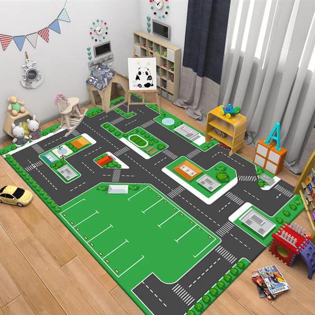 Faichooseouse Kids Mat, Traffic Road Pattern, Children's Play Mat, Kids Game Pad, Rug, Number Pattern Carpet, Traffic Road Map, Suitable for