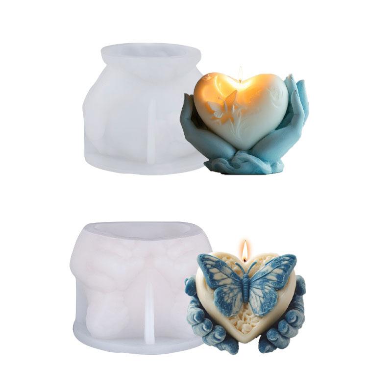 Heart-shaped Aromatherapy Candle Silicone Mold Handmade DIY Holding Heart Candle Aroma Stone Mold