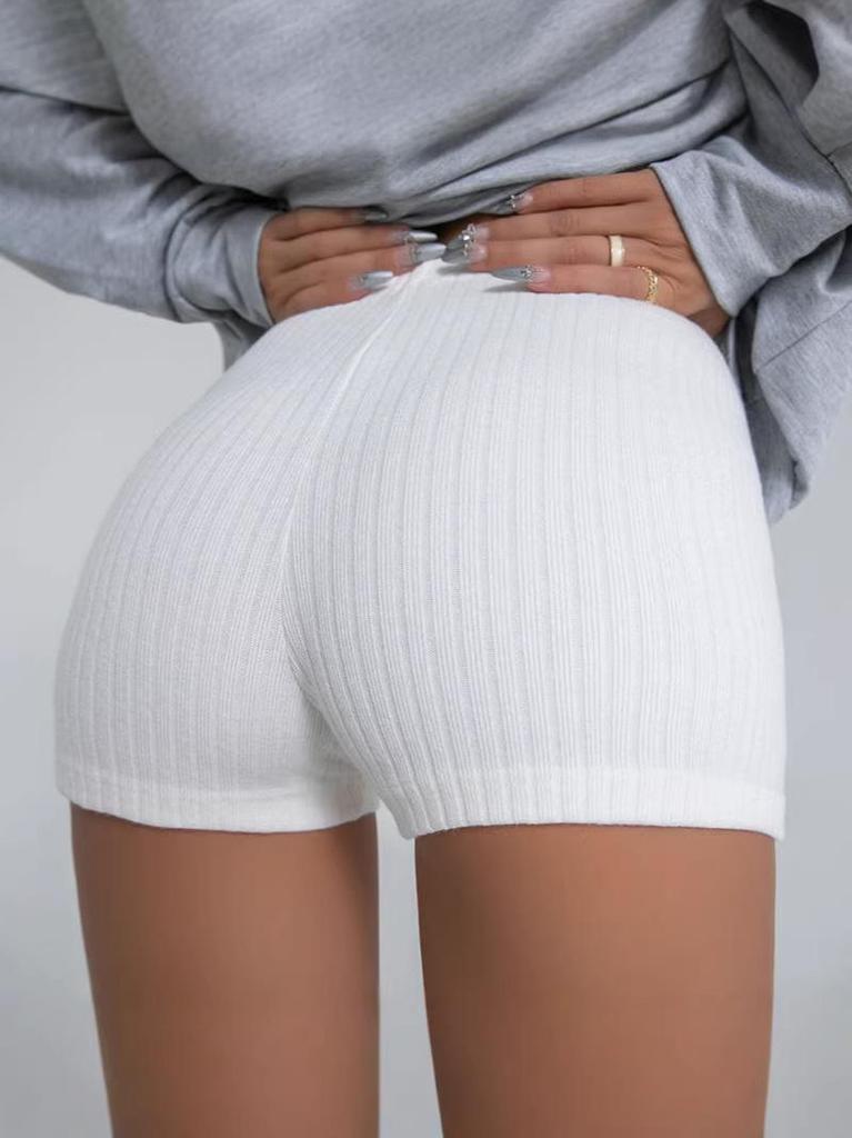 Women's High-Waisted, Butt-Lifting European & American Style Fitness Shorts (3/4 Length, Tight-Fitting, Anti-Exposure)