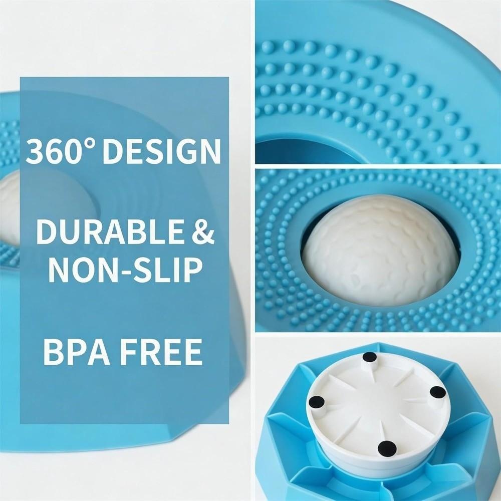 Anti-Choking Slow Feeder Dog Bowl Food-Grade Non-Slip Base Liquid Slow Bowls Massage Dot with Rolling Ball Pet Feeding Bowl