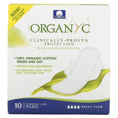 Organyc, Organic Cotton Pads, Heavy Flonite, 10 Pads