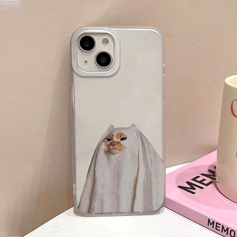 Halloween Kitten Headgear Frosted Phone Case for iPhone 17 Pro Max, 16/15 Pro