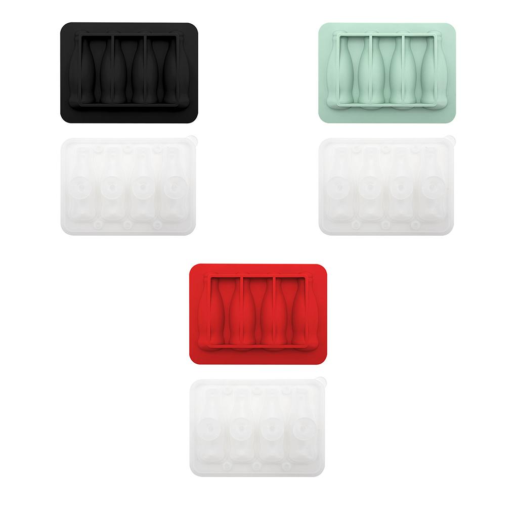 1PC Ice Mold Integrated Ice Mold 4 Grids With Lid Freezing Mould Reusable Popsicle Making Tool Kitchen Gadgets Freezer Trays