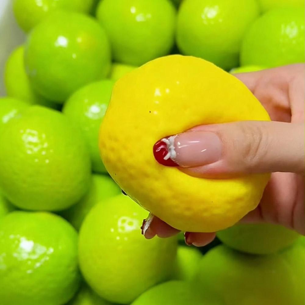 כדורי לימון פריכים לכיווץ, כדור לחץ צעצוע לחיץ, לימון פריכי משנה צבע צעצוע פידג'ט, צעצוע ASMR סנסורי להקלה על לחץ