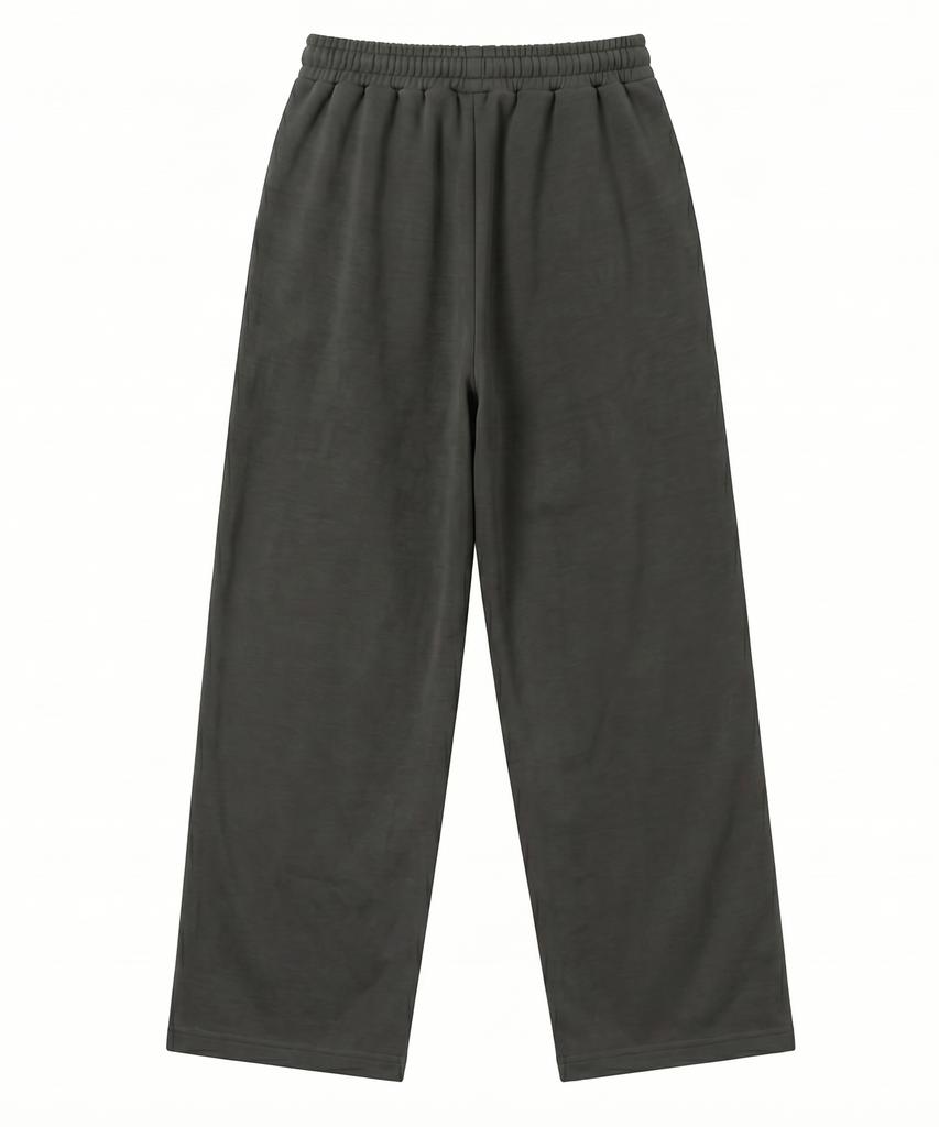 Noming One-Pleat Wide Sweatpants - Charcoal