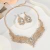 Women Crystal Necklace Earrings Indian Bridal Jewelry Sets Brides Wedding Party Costume Accessories