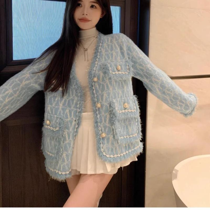 Autumn Winter New Coat Small Fragrant Style Women's High End Tassel Versatile Mink Fleece Loose French Style Chic Cardigan