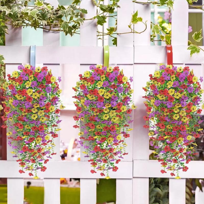 2Pcs Plastic Eucalyptus Fake Plant Decor Daisy Artificial Flowers Hanging Vines For Wedding Arch Home Garden Wall Decoration